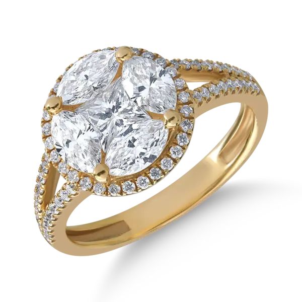 Inel din aur galben cu diamante de 1.76ct