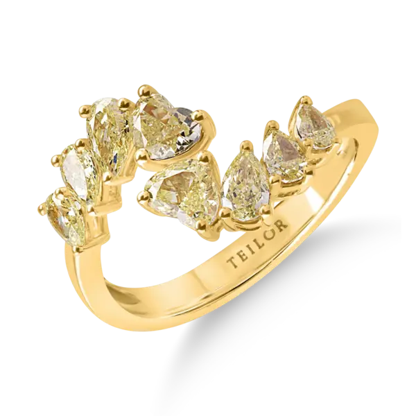 Inel din aur galben cu diamante galbene de 1.53ct