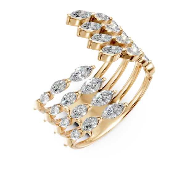 Inel din aur galben cu diamante marquise de 2.5ct