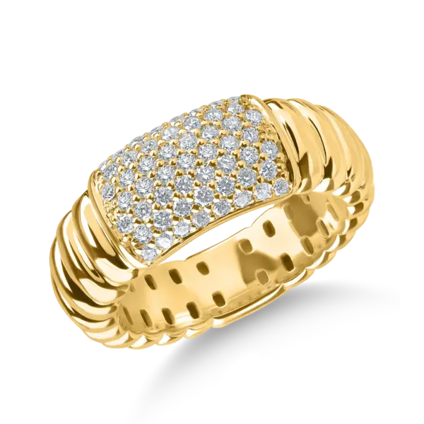 Inel din aur galben cu diamante microsetting de 0.5ct