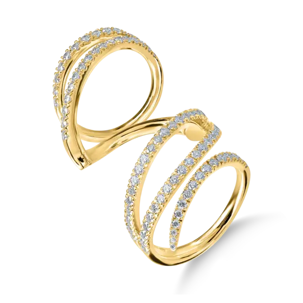 Inel din aur galben cu diamante microsetting de 1.5ct