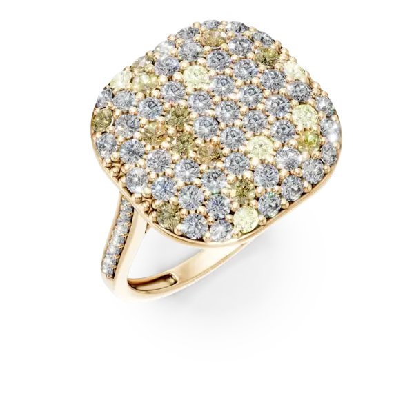 Inel din aur galben cu diamante microsetting de 2.01ct