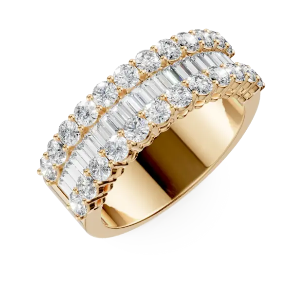 Inel din aur galben cu diamante microsetting de 2ct