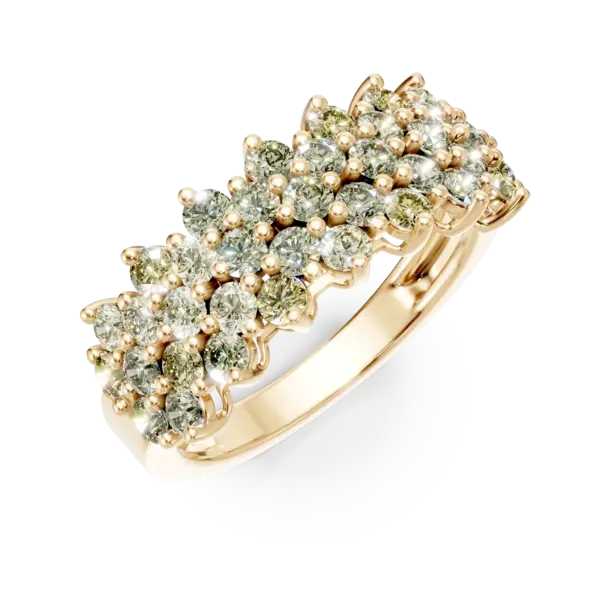 Inel din aur galben cu diamante multicolore de 1.72ct