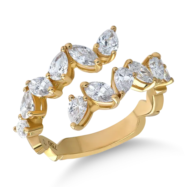Inel din aur galben cu diamante pear si marquise de 1.6ct