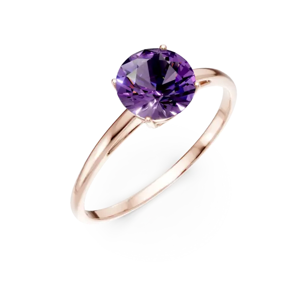 Inel din aur roz cu ametist de 1.3ct