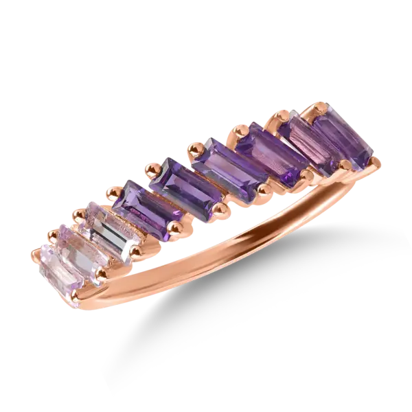 Inel din aur roz cu ametiste de 0.9ct