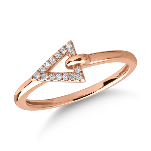 Inel din aur roz cu diamante de 0.06ct