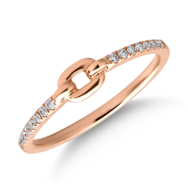 Inel din aur roz cu diamante de 0.10ct