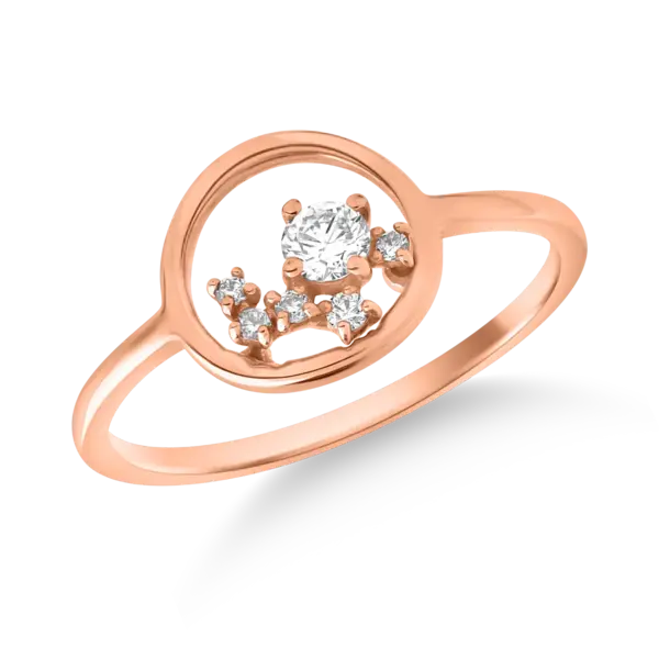 Inel din aur roz cu diamante de 0.137ct