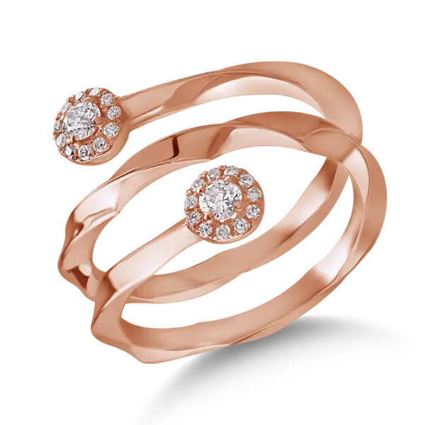 Inel din aur roz cu diamante de 0.24ct