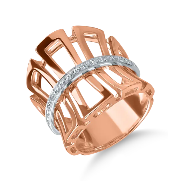 Inel din aur roz cu diamante de 0.27ct