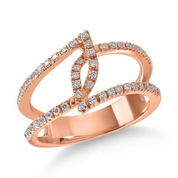 Inel din aur roz cu diamante de 0.29ct