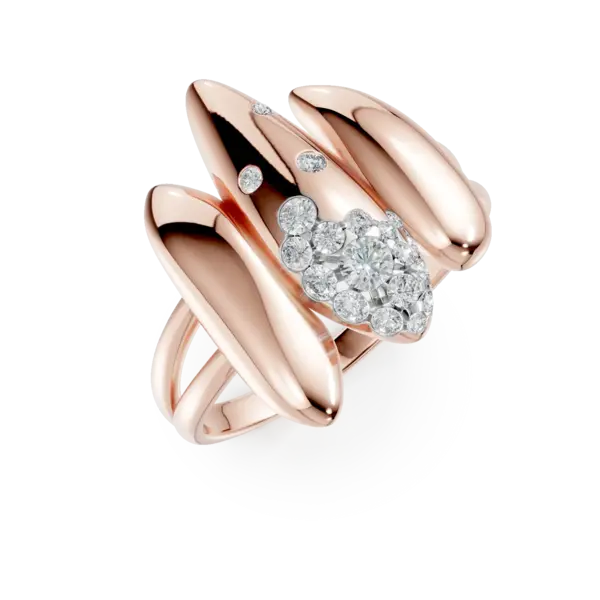 Inel din aur roz cu diamante de 0.2ct