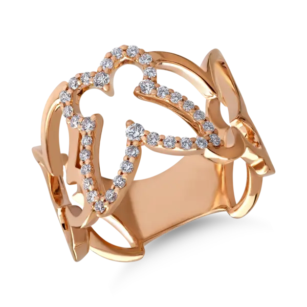 Inel din aur roz cu diamante de 0.35ct