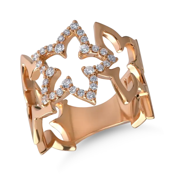 Inel din aur roz cu diamante de 0.36ct