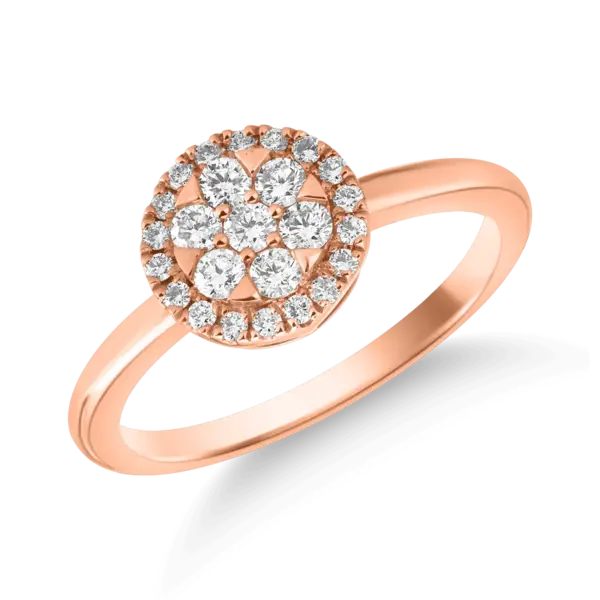 Inel din aur roz cu diamante de 0.41ct