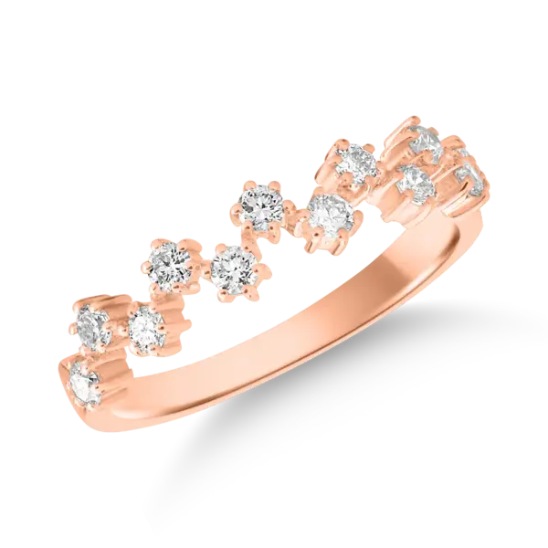 Inel din aur roz cu diamante de 0.41ct