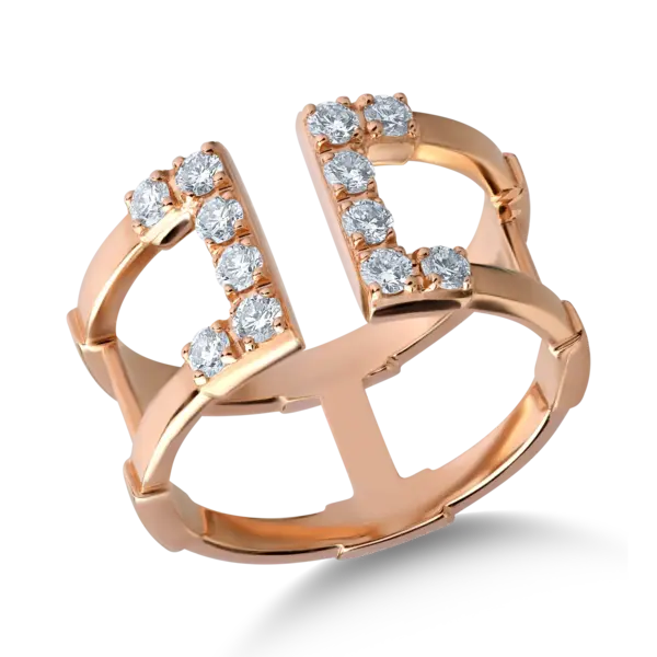 Inel din aur roz cu diamante de 0.47ct