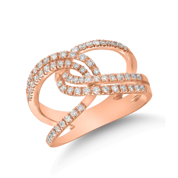 Inel din aur roz cu diamante de 0.47ct