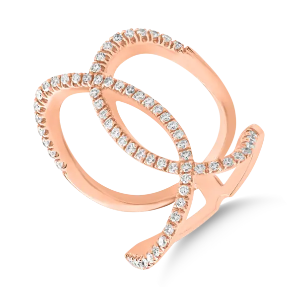 Inel din aur roz cu diamante de 0.4ct