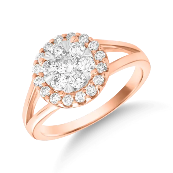 Inel din aur roz cu diamante de 0.5ct