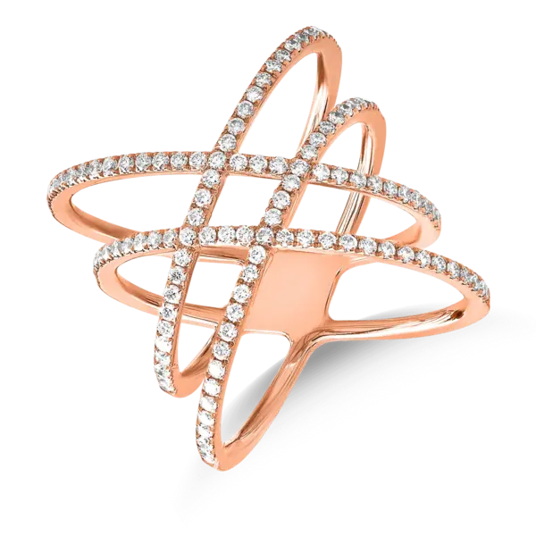 Inel din aur roz cu diamante de 0.66ct