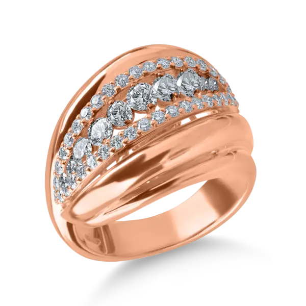 Inel din aur roz cu diamante de 0.93ct