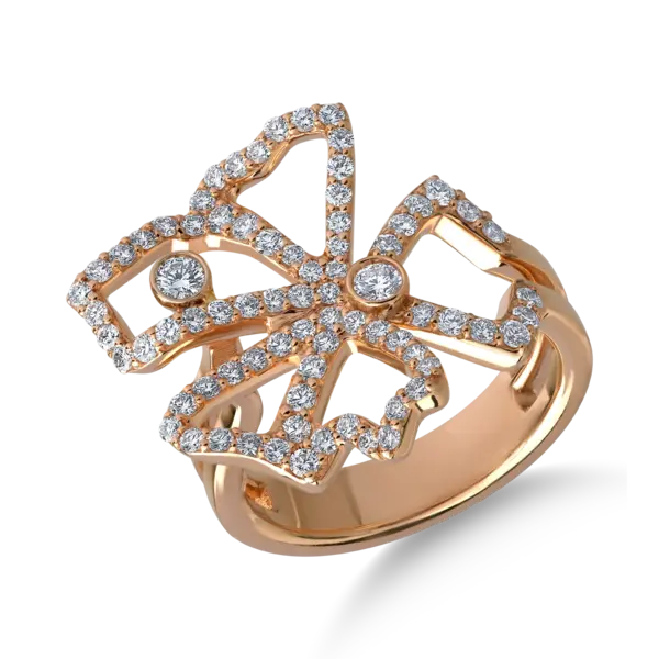 Inel din aur roz cu diamante de 0.9ct