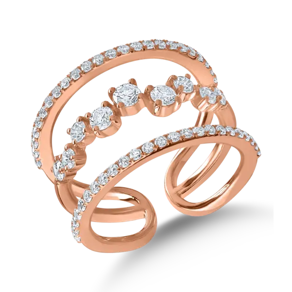 Inel din aur roz cu diamante de 1.03ct
