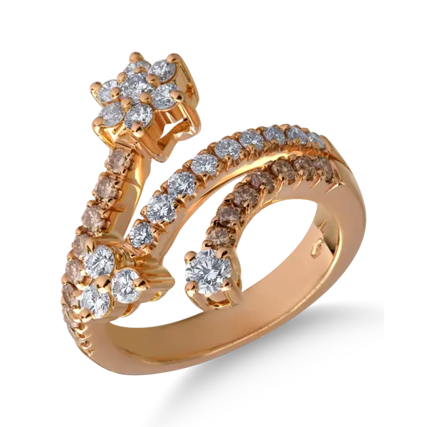 Inel din aur roz cu diamante de 1.13ct