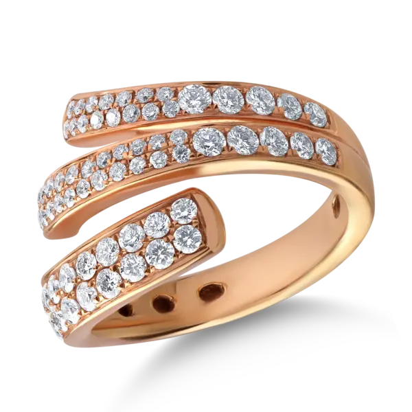 Inel din aur roz cu diamante de 1.18ct