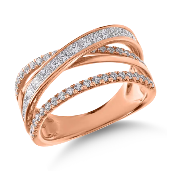 Inel din aur roz cu diamante de 1.23ct