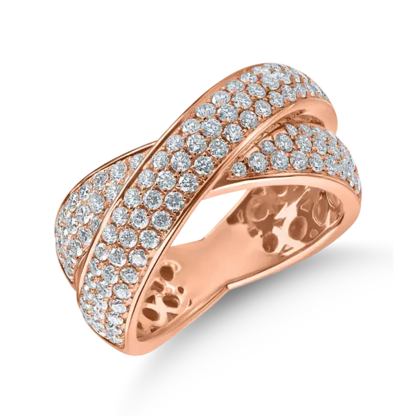 Inel din aur roz cu diamante de 1.3ct
