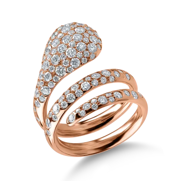 Inel din aur roz cu diamante de 1.8ct