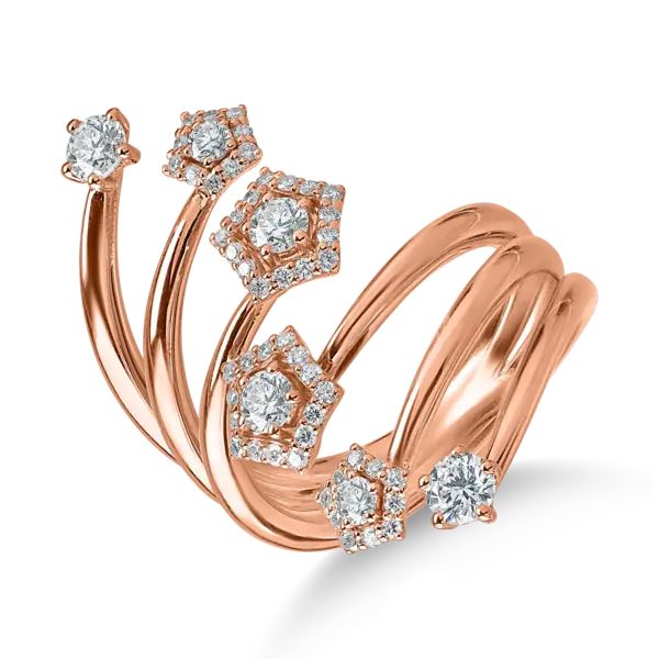 Inel din aur roz cu diamante de 1ct