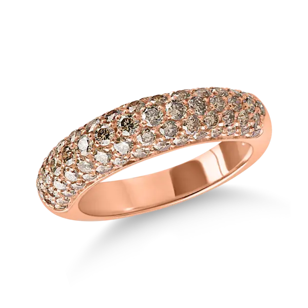 Inel din aur roz cu diamante maro de 1.46ct