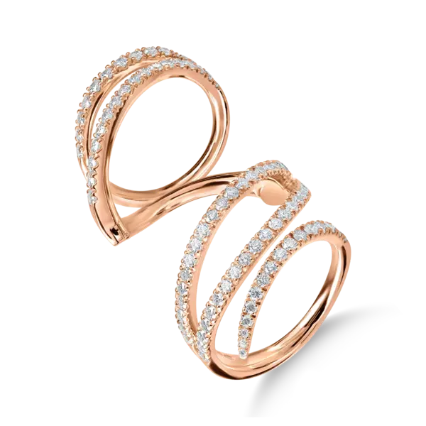 Inel din aur roz cu diamante microsetting de 1.5ct