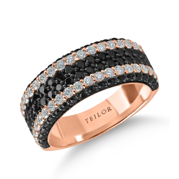 Inel din aur roz cu diamante microsetting de 1.7ct