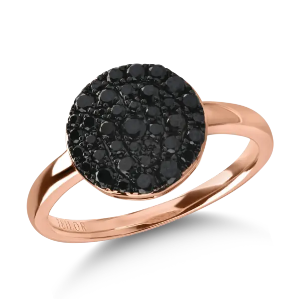 Inel din aur roz cu diamante negre de 0.59ct