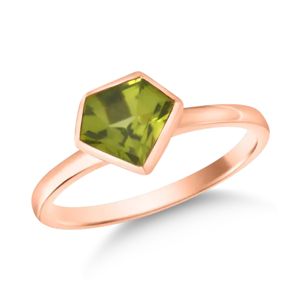 Inel din aur roz cu peridot de 1.43ct