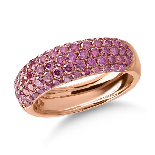 Inel din aur roz cu safire roz de 1.3ct