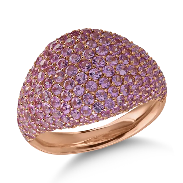 Inel din aur roz cu safire roz de 2.45ct