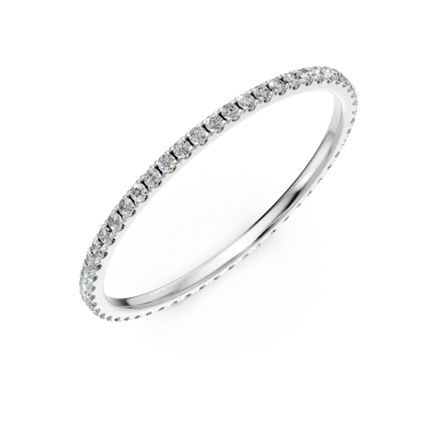 Inel eternity din aur alb cu diamante de 0.2ct