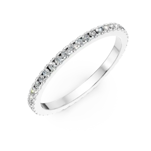 Inel eternity din aur alb cu diamante de 0.3ct