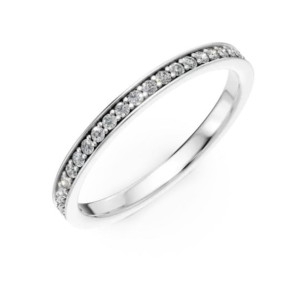 Inel eternity din aur alb cu diamante de 0.3ct