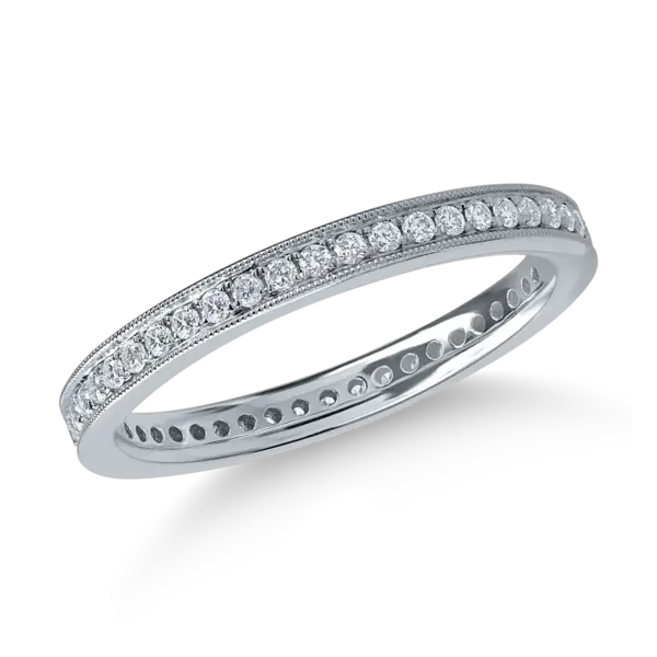 Inel eternity din aur alb cu diamante de 0.3ct