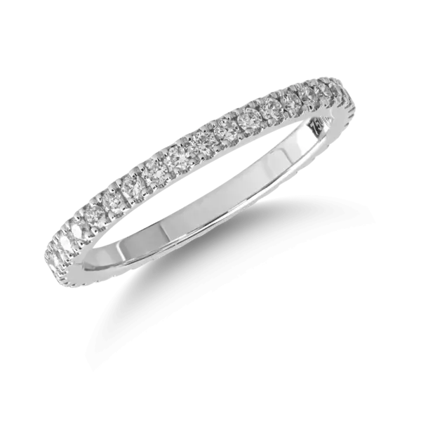 Inel eternity din aur alb cu diamante de 0.48ct