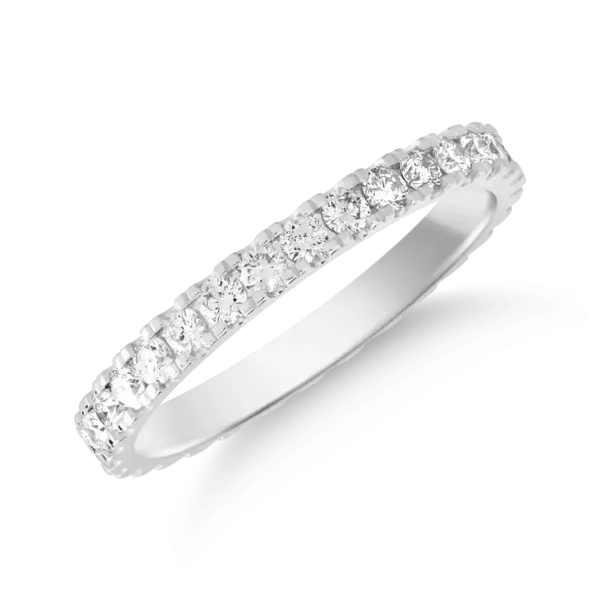 Inel eternity din aur alb cu diamante de 0.76ct