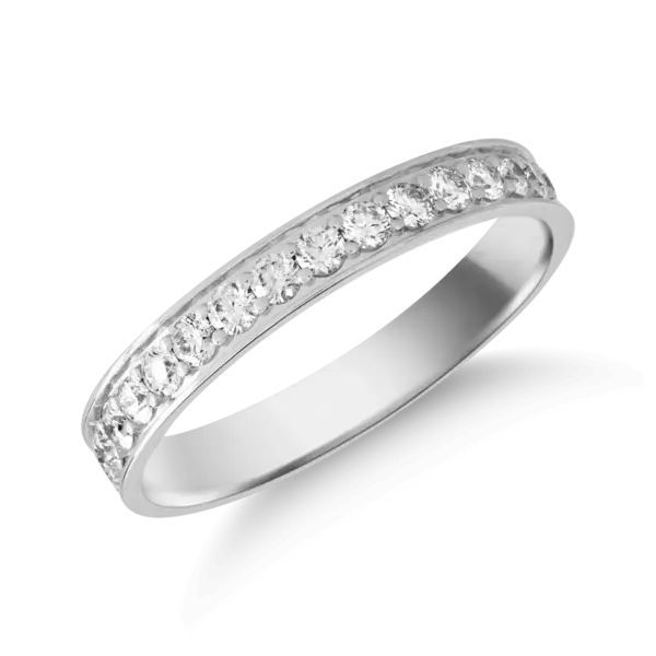 Inel eternity din aur alb cu diamante de 0.95ct